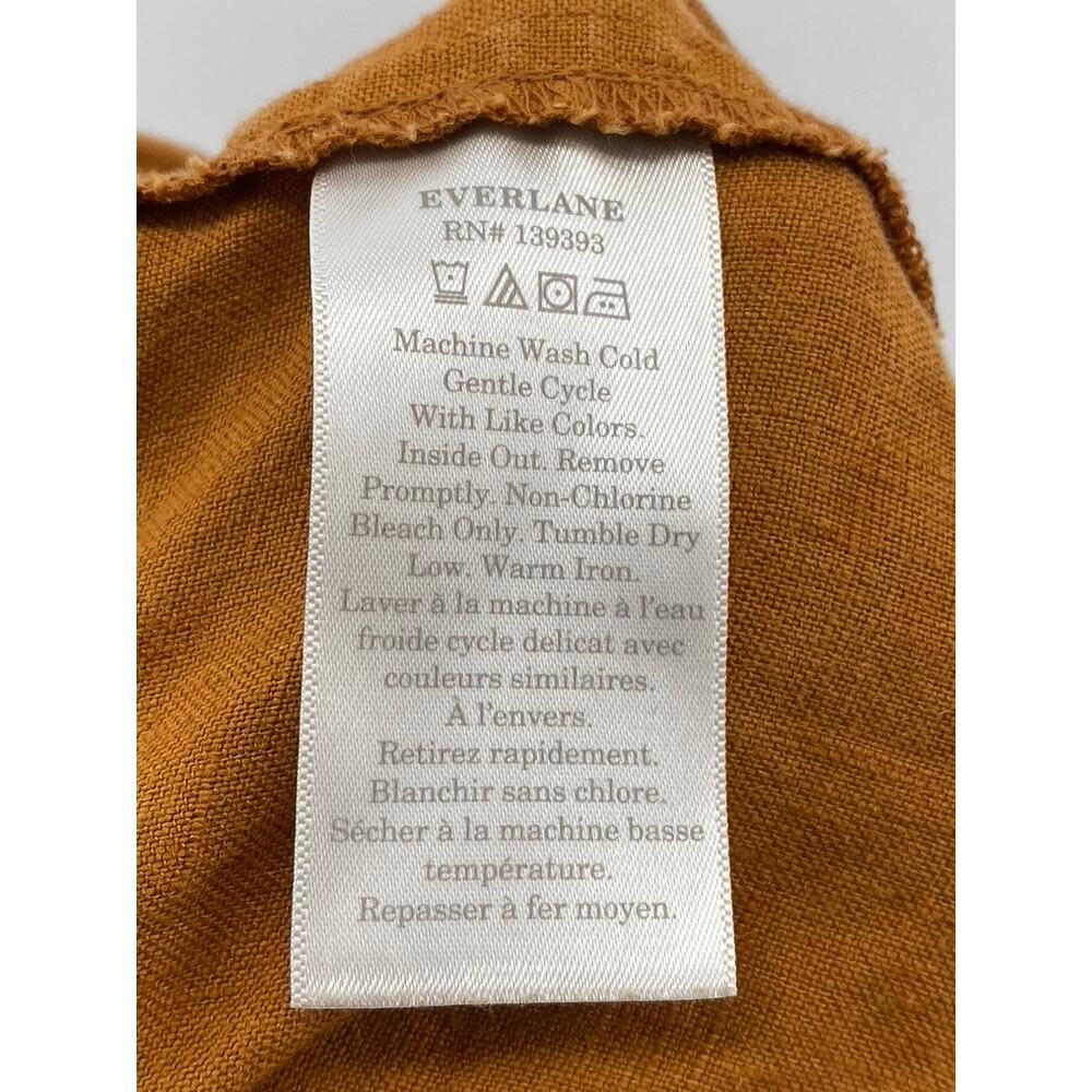 EVERLANE Women's Brown Linen Shoestring Apron Open-Back Jumpsuit SZ S - Picture 10 of 12